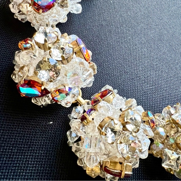 Extremely Rare! J. Crew Crystal and Aurora Borealis Cluster Necklace - Picture 5 of 9
